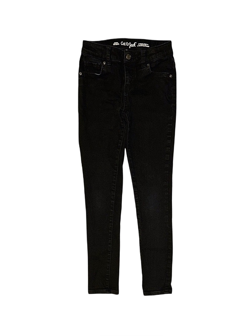 CAT & JACK Boy's Black Ultimate Stretch Skinny Jeans Size 12 Adjustable Waist
